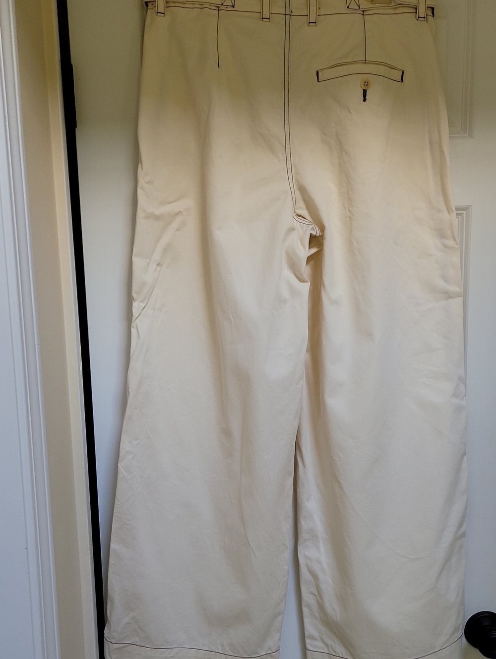 Madewell Button-tab Wide Leg Pants in Antique Cream - Picture 4 of 12